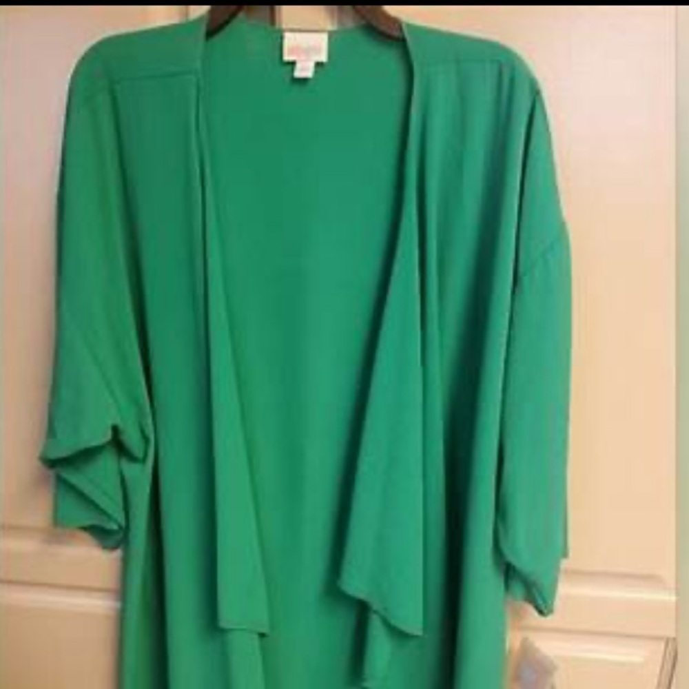 NWT LulaRoe Shirley kimono shear Kelly green, simply beautiful & versatile.Small
